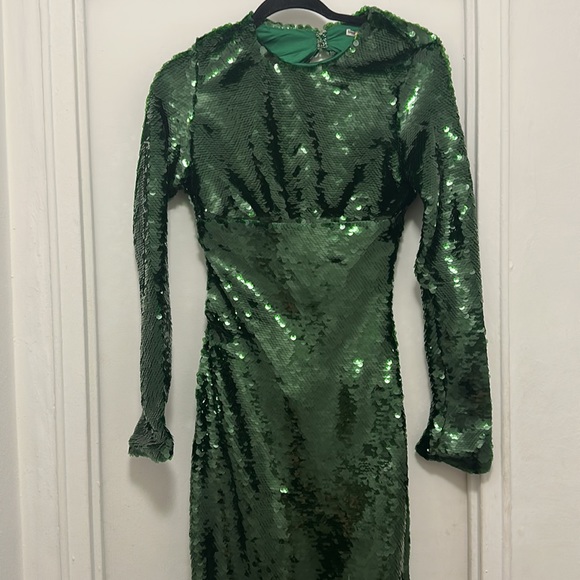 House of CB Green Sequin Holiday Dress - Picture 8 of 10